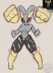  abs absurd_res anthro breasts female fusion generation_1_pokemon generation_4_pokemon hashcopyrice hi_res lopunny machamp multi_arm multi_limb muscular nintendo pokemon pokemon_(species) pokemon_infinite_fusion solo thick_thighs 