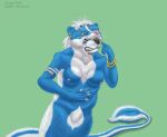  2010 abdominal_bulge almost_fully_inside ambiguous_gender ambiguous_prey anthro anthro_pred anthro_prey apode artist_name blue_body blue_eyes blue_fur bracelet breasts canid canine draconcopode duo ear_piercing ear_ring english_text fangs feet_first female female_pred fur genitals green_background hair jewelry legless mammal markings mephitid multicolored_body multicolored_fur nipples nude oral_vore piercing pussy ring_piercing serpentine simple_background skunk soft_vore spade_tail strega striped_markings striped_tail stripes tail tail_markings teeth text two_tone_body two_tone_fur uvuzi vore white_body white_fur white_hair yellow_eyes 