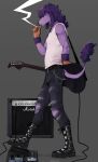  absurd_res anthro athletic belt boots bottomwear canid canine canis chain clothing domestic_dog footwear fur grey_background guitar guz hair hi_res male mammal musical_instrument pants plucked_string_instrument poodle purple_body purple_fur purple_hair shirt simple_background smoking solo solo_focus string_instrument tank_top tony_hudson topwear torn_bottomwear torn_clothing torn_pants 