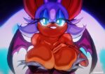  anthro bat big_breasts blue_eyes breasts bytesduh cleavage clothed clothing female hi_res mammal rouge_the_bat sega solo sonic_the_hedgehog_(series) wings 