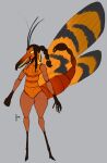  antennae_(anatomy) anthro arthropod breasts cupic female genitals hair hi_res orange_body ponytail pussy scorpion_tail solo wings 