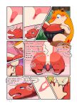  anal anal_penetration bodily_fluids charmeleon comic darrow0 english_text fire forest generation_1_pokemon generation_2_pokemon genital_fluids genitals hi_res male male/male nintendo p.r.o._pokeball penetration penis plant pokeball pokemon pokemon_(species) quilava speech_bubble text tongue tree yuel 