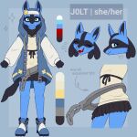  anthro ariixon bridget_(guilty_gear) female generation_4_pokemon hi_res j0lt lucario model_sheet nintendo pokemon pokemon_(species) 