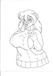  2022 anthro big_breasts breasts clothed clothing danellz felid female hair hi_res kathy_(danellz) lion mammal open_mouth pantherine sketch solo sweater topwear traditional_media_(artwork) unfinished 