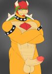  2023 3loy abs absurd_res anthro balls barazoku beard big_penis body_hair bowser bowser_day butt chest_hair collar digital_media_(artwork) erection facial_hair genitals hair hairy hi_res horn humanoid_genitalia humanoid_penis jewelry koopa looking_at_viewer male mario_bros muscular muscular_anthro muscular_male nintendo nude pecs penis pubes red_hair scalie shell smile solo spikes teeth 