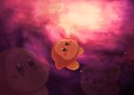  afterimage blush_stickers commentary_request creature highres kirby_(series) no_humans shooting_star solid_oval_eyes solo space star_(sky) suyasuyabi waddle_dee 