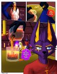 absurd_res accipitriform alcoholic_drink ankh anthro anubis avian bird canid canine canis comic deity egyptian_mythology gods graphic_novel hi_res jackal mammal middle_eastern_mythology mythology pages science_fiction story thed4rk1ord vulture wolf 