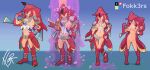  anthro blush breasts colored confusion ed-fokk3r female gender_transformation genitals height_reduction hi_res magic male marine medium_breasts mtf_transformation nintendo nipples nude prince_sidon pussy red_body solo the_legend_of_zelda transformation yellow_eyes zora 