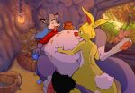  absurd_res alex_the_rubikang anthro belly big_belly clothing dawmino digital_media_(artwork) digital_painting_(artwork) disney dizzy duo eating eating_food food food_fetish food_play fur hand_on_stomach hi_res honey_(food) male male/male mammal open_mouth overweight piglet rabbit_(winnie_the_pooh) tail thick_thighs voyeur wide_hips winnie_the_pooh_(franchise) 