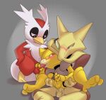  abra alakazam anal anal_penetration anthro avian blush cubow delibird erection erilaz eyewear fellatio generation_1_pokemon generation_2_pokemon genitals glasses group group_sex hi_res male male/male masturbation nintendo nude oral penetration penile penile_masturbation penile_penetration penis penis_in_ass pokemon pokemon_(species) red_body sex spitroast threesome trio yellow_body zener 