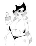  anthro areola areola_slip artist_name bedroom_eyes big_breasts bikini black_and_white black_bikini black_clothing black_sclera black_swimwear blush blush_lines bottle breasts cacturne clothing container drunk female generation_3_pokemon heart_panties heart_underwear hi_res holding_bottle holding_container holding_object huge_breasts hyper hyper_breasts looking_at_viewer mesmaline_(pixcello) monochrome narrowed_eyes navel nintendo not_furry panties pixcello pokemon pokemon_(species) seductive simple_background slightly_chubby solo substance_intoxication swimwear thick_thighs underwear white_background white_eyes wide_hips 