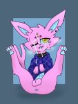  absurd_res alxdraws anus bodily_fluids clothing collar cum cum_on_face eeveelution espeon feral fur generation_2_pokemon genital_fluids hi_res hoodie lee_(squishy) male nintendo pawpads pink_body pink_fur pokemon pokemon_(species) presenting presenting_anus solo spiked_collar spikes topwear 