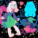  &lt;3 2022 abstract_background anthro blep bovid caprine clothed clothing coat deltarune eyewear glasses goat hat headgear headwear hi_res horn lottory male mammal multiple_poses one_eye_closed pink_horn pose ralsei round_glasses scarf solo standing tongue tongue_out topwear undertale_(series) witch_hat 