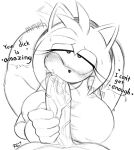  amy_rose big_breasts big_penis black_and_white blush breasts duo eulipotyphlan female first_person_view genitals hand_on_penis hedgehog male male/female male_pov mammal monochrome penis pov_blowjob sega snesti09 sonic_the_hedgehog_(series) speech_bubble thick_thighs 