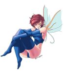  1girl breasts brown_hair elbow_gloves fairy fairy_wings full_body gin&#039;oya gloves leotard pixie_(megami_tensei) pointy_ears shin_megami_tensei short_hair thighhighs wings yellow_eyes 