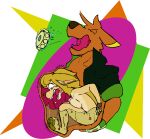  anthro bodily_fluids bubble burping canid canine canis chaoshetra coyote cyote digestion duo female internal liru_(magical_pokaan) magical_pokaan male male/female mammal stomach_acid vore wolf 