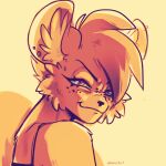  1:1 anthro bangs bust_portrait chinchilla chinchillid fan_character female froggsalt fur hair headshot_portrait hi_res mammal orange_body orange_fur portrait punk red_hair rodent smug solo 