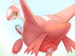  4:3 blush erection female feral generation_3_pokemon genitals hi_res k-dra61 latias legendary_pokemon male nintendo nude penis pokemon pokemon_(species) pussy simple_background smile solo yellow_eyes 