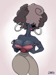 absurd_res afro anthro big_breasts blep breasts canid canid_demon demon esme_(helluva_boss) female giaba hellhound helluva_boss hi_res holding_breast mammal tongue tongue_out 