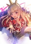  1girl blonde_hair book bow cagliostro_(granblue_fantasy) cape crown floating floating_book floating_object granblue_fantasy hairband ichihaya long_hair no_nose open_mouth red_eyes solo spiked_hairband spikes star_(symbol) thighhighs walking 