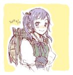  1girl blue_hair fire_emblem fire_emblem_fates japanese_clothes ka_ma_(nuko_kam) looking_at_viewer midori_(fire_emblem) short_twintails smile solo swept_bangs twintails upper_body 