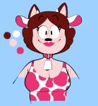  accessory anthro breasts cow_costume cow_ears cowbell creator_ant domestic_cat eyelashes felid feline felis female hair hi_res horn lipstick makeup mammal mary_(creator_ant) simple_background sketch solo 