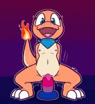  &lt;3 &lt;3_eyes 2023 3_toes anthro bandanna bandanna_only bisexual_pride_colors blue_bandanna blue_eyes blue_kerchief blue_pupils bodily_fluids charmander claws cute_fangs dildo dildo_sitting feet female fire flaming_tail flat_chested generation_1_pokemon genital_fluids genitals gradient_background kerchief kerchief_only lgbt_pride looking_down masturbation mostly_nude motion_lines nintendo nipples penetration pink_nipples pink_pussy pokemon pokemon_(species) pride_colors pupils pussy pussy_juice scalie sex_toy simple_background smile solo tail toe_claws toes ultilix vaginal vaginal_masturbation white_claws 
