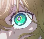  1girl blonde_hair crossed_bangs crying crying_with_eyes_open eye_focus green_eyes highres kame_(kamepan44231) mizuhashi_parsee parsee_day solo tears touhou 