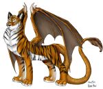  anthro dragon feral fur furred_dragon male tigerdragon wings 