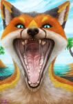  absurd_res canid canine fox hi_res mammal mouth_shot open_mouth patchedfox rektalius vore 