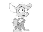  2023 4_fingers anthro biped bottomwear buckteeth clipboard clothed clothed_anthro clothed_female clothing coolygirl03 digital_drawing_(artwork) digital_media_(artwork) eyebrows eyelashes female female_anthro fingers fur greyscale hair holding_clipboard holding_object jacket mammal mia_mouse monochrome mouse mouse_ears mouse_tail murid murine open_mouth pencil_skirt rodent simple_background skirt smile solo tail teeth topwear underwear white_background 