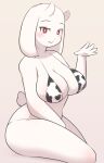  absurd_res animal_print anthro bikini blush boss_monster bovid caprine clothing cow_print female fur hi_res mammal rusal32 solo swimwear toriel undertale undertale_(series) white_body white_fur 