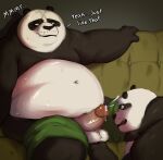  age_difference anthro anthro_on_anthro balls bear belly big_belly black_body blem-bop bodily_fluids cum cum_on_face dreamworks duo erection father_(lore) father_and_child_(lore) father_and_son_(lore) fur genital_fluids genitals giant_panda hi_res incest_(lore) kung_fu_panda li_shan_(kung_fu_panda) male male/male mammal master_po_ping overweight overweight_anthro overweight_male parent_(lore) parent_and_child_(lore) parent_and_son_(lore) penis sex son_(lore) sweat sweatdrop text 