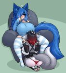  &lt;3 absurd_res angelina_marie animal_humanoid anthro armchair armwear big_breasts big_butt big_tail biped black_armwear black_bottomwear black_clothing black_hair black_legwear black_skirt black_stockings blue_body blue_clothing blue_ears blue_footwear blue_fur blue_hair blue_inner_ear blue_inner_ear_fluff blue_legwear blue_markings blue_nails blue_shirt blue_socks blue_tail blue_thigh_highs blue_thigh_socks blue_topwear bodily_fluids bottomless bottomless_female bottomless_humanoid bottomwear breasts butt canid canid_humanoid canine canine_humanoid canis chair choker clothed clothing colored colored_nails cunnilingus digital_media_(artwork) dipstick_ears dipstick_tail drooling duo ear_piercing ear_ring eye_markings eyelashes eyes_closed feet female female/female female_on_anthro female_on_humanoid fingers fluffy fluffy_tail footwear fox_humanoid fur furniture glistening glistening_butt glistening_hair glistening_tail green_background grey_body grey_ears grey_fur grey_tail hair hair_over_eye hand_in_hair hand_on_head head_grab hearts_around_head herm_(lore) hi_res huge_breasts humanoid humanoid_feet humanoid_on_anthro inner_ear_fluff jewelry kon_(habitualboomer) legwear light_body light_skin limebreaker long_hair maid_uniform mammal mammal_humanoid markings miniskirt monotone_body monotone_ears monotone_fur monotone_hair monotone_tail multicolored_body multicolored_clothing multicolored_ears multicolored_footwear multicolored_fur multicolored_hair multicolored_legwear multicolored_socks multicolored_tail multicolored_thigh_highs multicolored_thigh_socks nails necklace on_chair one_eye_obstructed open_mouth open_smile oral pattern_clothing pattern_footwear pattern_legwear pattern_socks pattern_thigh_highs pattern_thigh_socks pawpads piercing pink_pawpads plantigrade red_clothing red_hair red_thong red_underwear ring_piercing saliva sex shaded shirt simple_background sitting sitting_on_chair skimpy skirt small_waist smile socks spread_legs spreading stirrup_stockings stockings striped_clothing striped_footwear striped_legwear striped_socks striped_thigh_highs striped_thigh_socks stripes tail tail_markings thigh_highs thigh_socks thong topwear touching_hair tuft two_tone_body two_tone_clothing two_tone_ears two_tone_footwear two_tone_fur two_tone_hair two_tone_legwear two_tone_socks two_tone_tail two_tone_thigh_highs two_tone_thigh_socks underwear uniform vaginal white_body white_clothing white_ear_tips white_ears white_footwear white_fur white_legwear white_socks white_tail white_tail_tip white_thigh_highs white_thigh_socks white_topwear wolf 