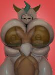  &lt;3 2023 aki_(leafyaki) anthro areola big_breasts big_butt blazethefox bodily_fluids breast_grab breast_smother breast_squeeze breast_squish breasts brown_body brown_eyes brown_fur butt chest_tuft duo eevee eeveelution embrace erect_nipples eyewear face_in_breasts female fur generation_1_pokemon generation_4_pokemon glasses hair hand_on_breast hi_res hug huge_breasts leafeon looking_at_another looking_at_partner male nintendo nipples notched_ear nude pokemon pokemon_(species) red_background simple_background size_difference smile smothering squish standing sweat thick_thighs tuft veris white_body white_fur white_hair wide_hips 