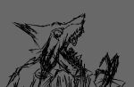  goo_(disambiguation) goo_creature goo_transformation greyscale invalid_tag kudo_redfox_(character) monochrome screaming sergal sketch spooky_(disambiguation) transformation vibing_leaf 