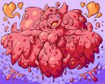  &lt;3 anthro avian breasts cloud digital_media_(artwork) dripping feather_hands feathers featureless_breasts featureless_crotch female food food_creature goo_creature goo_hair hair jumping long_hair looking_at_viewer miniscule_(minisculeiscool) nub_feet nude open_mouth orange_tongue pink_body pink_hair pixel_(artwork) pseudo_hair slime smile solo sparkles spread_arms tongue 