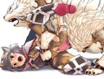  1boy 1girl animal_ears armored_boots bestiality blush boots cat_ears cat_girl censored clothed_sex dromarch_(xenoblade) fangs feccso grey_hair highres jumpsuit lying mosaic_censoring nia_(xenoblade) on_side open_mouth penis sex shoe_soles short_hair simple_background tiger torn_clothes torn_jumpsuit white_background xenoblade_chronicles_(series) xenoblade_chronicles_2 yellow_eyes yellow_jumpsuit 