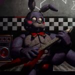  abs animatronic black_nose blush bonnie_(fnaf) bow_accessory bow_tie bulge clothing electric_guitar five_nights_at_freddy&#039;s guitar hi_res humanoid indigo_fur lagomorph leporid machine male mammal muscular muscular_male musical_instrument nipples on_stage pink_eyes playing_guitar playing_music plucked_string_instrument polishbonnie rabbit red_blush red_bow red_bow_tie red_clothing red_guitar red_underwear robot robot_humanoid scottgames sitting solo string_instrument underwear 