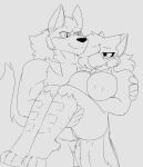  absurd_res anthro avian bird breasts canid canine canis duo female gryphon hi_res kyle_(kyle_furs) kyle_furs lucy_shine_(kyle_furs) male male/female mammal mythological_avian mythology nipples nude parrot smile wolf 
