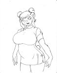  2015 anthro asian_clothing bear big_breasts black_and_white breasts chinese_clothing chinese_dress clothed clothing danellz dress east_asian_clothing female giant_panda hair mammal monochrome open_mouth sketch solo 