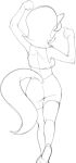  2023 anthro arms_bent biped bottomwear breasts butt clothed clothed_anthro clothed_female clothing crop_top dbaru digital_drawing_(artwork) digital_media_(artwork) domestic_cat faceless_anthro faceless_character faceless_female felid feline felis female full-length_portrait fully_clothed fully_clothed_anthro fully_clothed_female hair hi_res kitty_katswell mammal monochrome nickelodeon pants plantigrade portrait prick_ears rear_view shirt short_hair side_boob sketch snout solo t.u.f.f._puppy tail topwear walking 