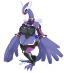  anthro armwear big_breasts breasts clothing female hi_res legendary_pokemon legwear master_ball nintendo pokeball pokemon pokemon_(species) purple_body red_eyes shadow_lugia shadow_pokemon simple_background smile solo tail teeth thick_thighs urusee584 white_background 