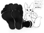  boy_kisser_(meme) clothing colonthreeguy describing_smell domestic_cat feet felid feline felis foot_focus footwear gesture legwear male mammal paws pointing pointing_at_viewer sitting socks solo sysdott thigh_highs 