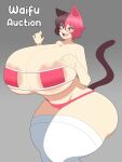  absurd_res animal_humanoid areola areola_slip big_areola big_breasts bikini blush breasts brown_eyes brown_hair brown_tail cat_humanoid clothing curvy_figure duskyer fangs felid felid_humanoid feline feline_humanoid female hair heterochromia hi_res huge_breasts humanoid hyper hyper_breasts legwear mammal mammal_humanoid multicolored_hair open_mouth pink_body pink_eyes presenting raised_tail red_bikini red_clothing red_swimwear smile solo strapless_clothing strapless_swimwear swimwear tail teeth thick_thighs two_tone_hair voluptuous white_clothing white_legwear wide_hips 