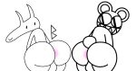  anthro balls bear blush butt canid canine car_seat_headrest digital_media_(artwork) duo genitals male mammal modified_bear nude peludoburro radiohead simple_background twin_fantasy white_background 