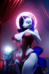  3d_(artwork) absurd_res anthro balustrade big_breasts blender_(software) breasts clothing curtains cutie_mark deadair3d digital_media_(artwork) dress equid equine female friendship_is_magic glowing glowing_eyes hair hasbro hi_res horn looking_at_viewer magic mammal moon my_little_pony rarity_(mlp) solo star tail unicorn 