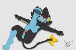  3:2 anthro anus balls belly black_body black_fur blue_body blue_fur butt clawed_fingers claws erection feet felid feline foot_focus fur generation_4_pokemon genitals hi_res humanoid lion looking_at_viewer looking_pleasured luxray lying male mammal nintendo on_back pantherine paws penis pokemon pokemon_(species) pokemon_humanoid presenting presenting_anus raised_leg red_eyes smile smol_boye soles solo spread_legs spreading toe_claws toe_curl toes yellow_body yellow_eyes yellow_fur 