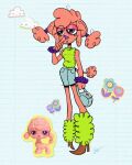  anthro anthrofied bottomwear canid canine canis clothing domestic_dog female footwear hasbro hi_res high_heels leg_warmers legwear lidded_eyes littlest_pet_shop lps_551 mammal miniskirt picking_nose pigtails pink_body poodle purse real shaylastokesart shirt skirt solo sticker toony topwear toy 