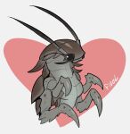  &lt;3 antennae_(anatomy) anthro arthropod breasts carapace crustacean featureless_breasts female fivel grey_eyes hi_res isopoda malacostracan marine multi_arm multi_limb nude simple_background small_breasts solo white_background 